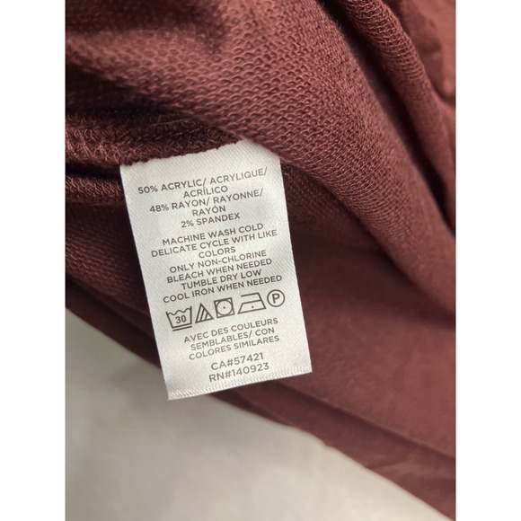 Lou & Grey Bohemian Rouge V Neck Split Hem Long Sleeve Sweatshirt Top XL New - Picture 8 of 11